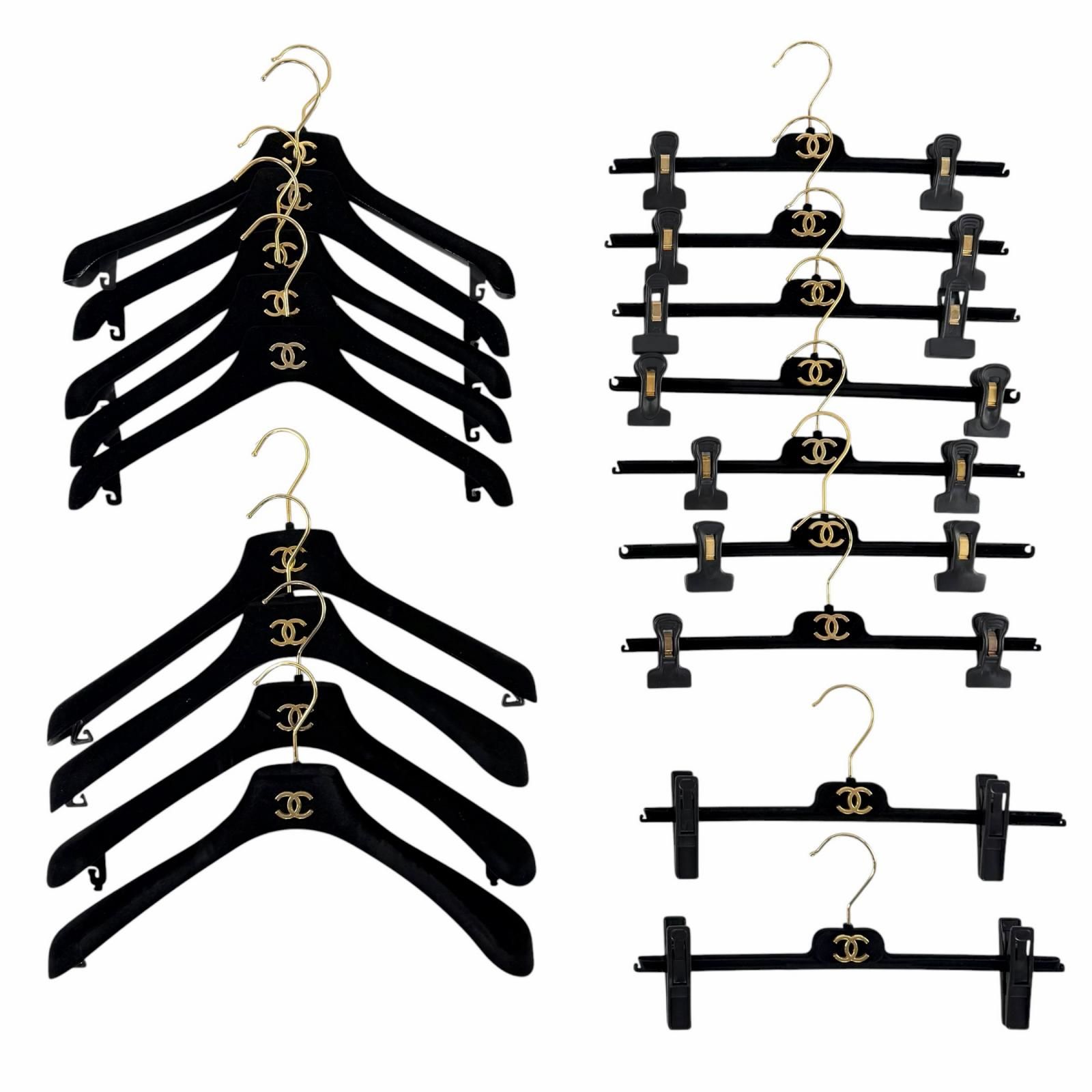 CHANEL シャネル　ベロア　ハンガー　ココマーク　ゴールド金具　9本 ドンドン見直し】美品◇CHANEL シャネル ココマークデザイン ベロア