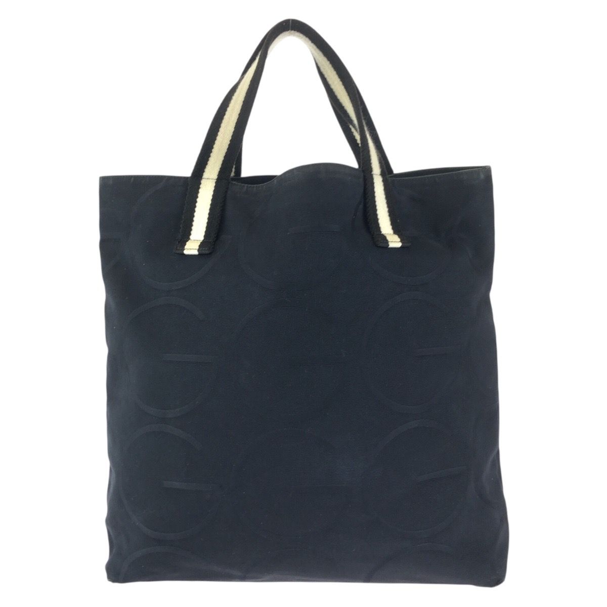 GUCCI グッチ Gロゴ ブラック ホワイト キャンバス 123439 トート