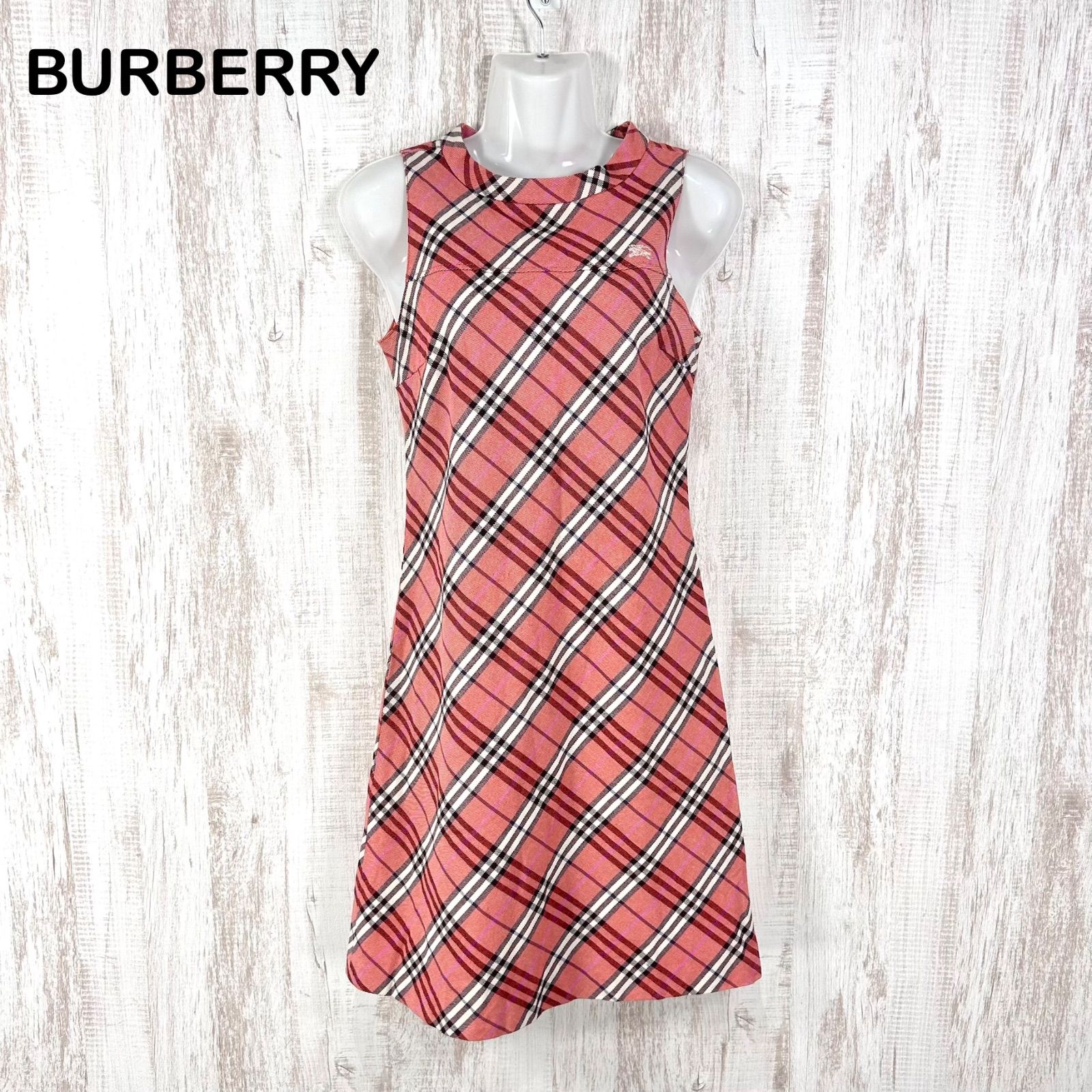 美品 BURBERRY BLUE LABEL バーバリーブルーレーベル ホースロゴ刺繡