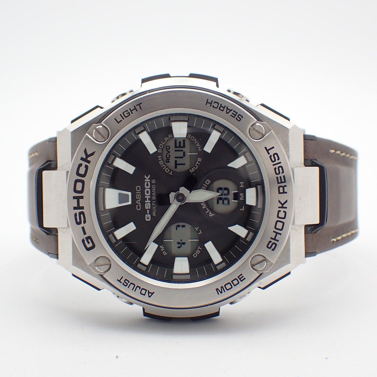 カシオ G-SHOCK Gスチール ソーラー電波 アナデジモデル メンズ 腕時計 