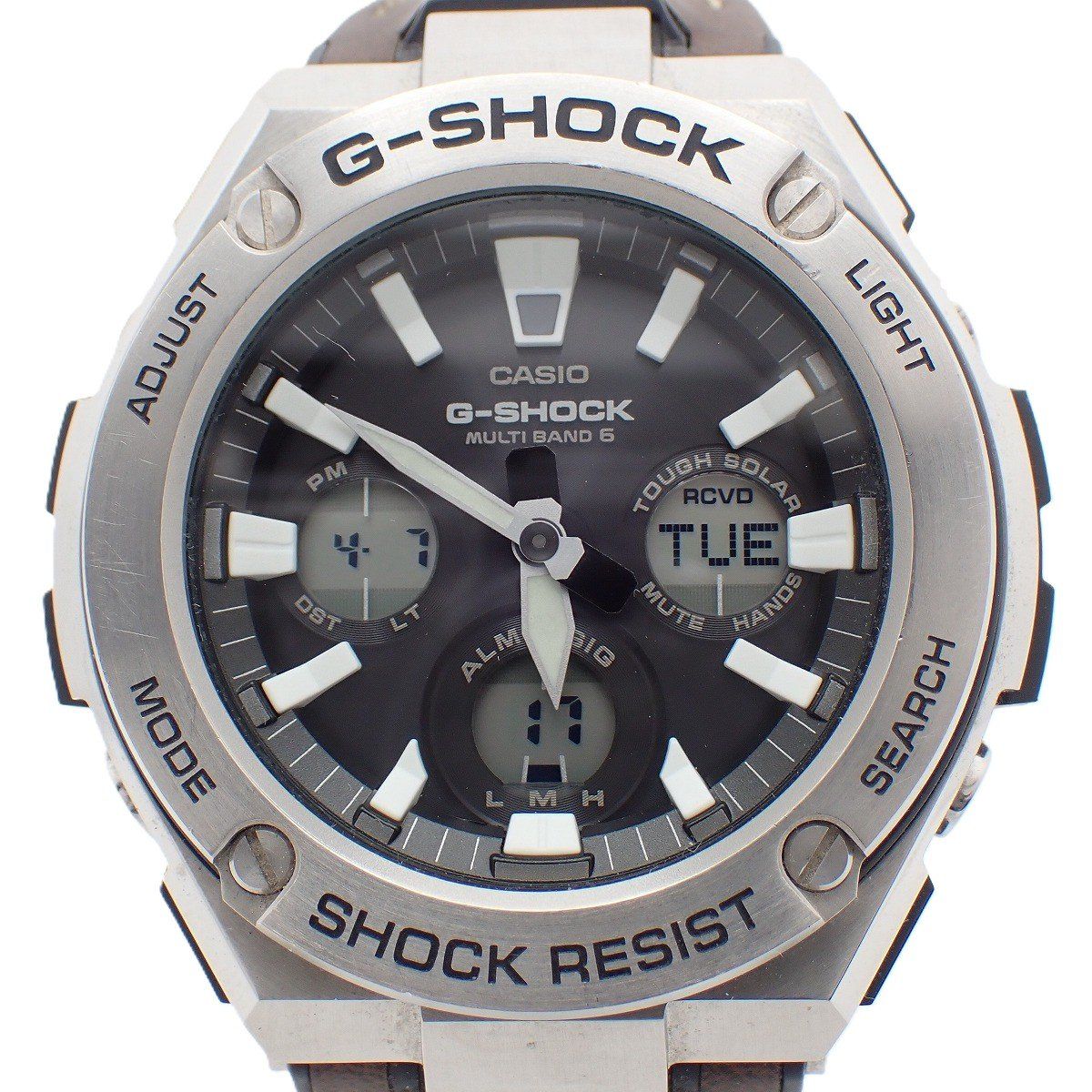 カシオ G-SHOCK Gスチール ソーラー電波 アナデジモデル メンズ 腕時計 
