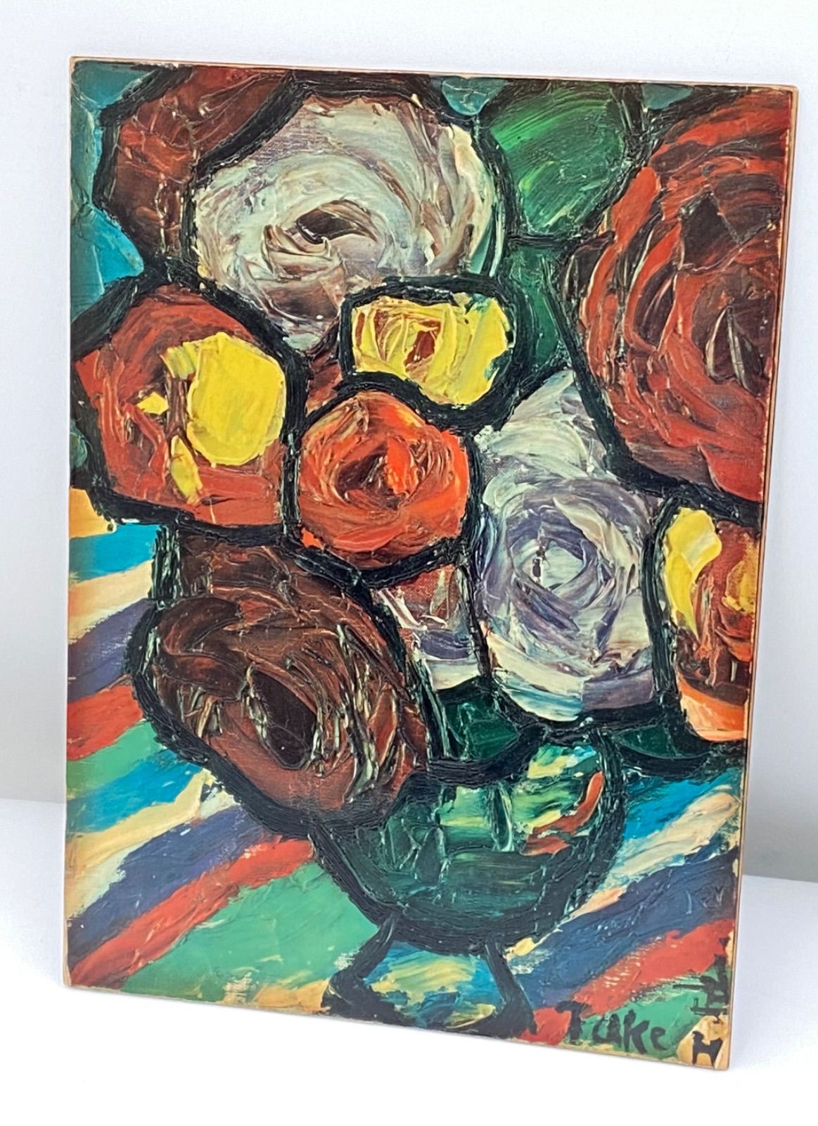 他の方発送×林武【薔薇】油彩複製画 林武 薔薇 油彩 複製画 大日本絵画巧芸美術株式会社制作 - メルカリ