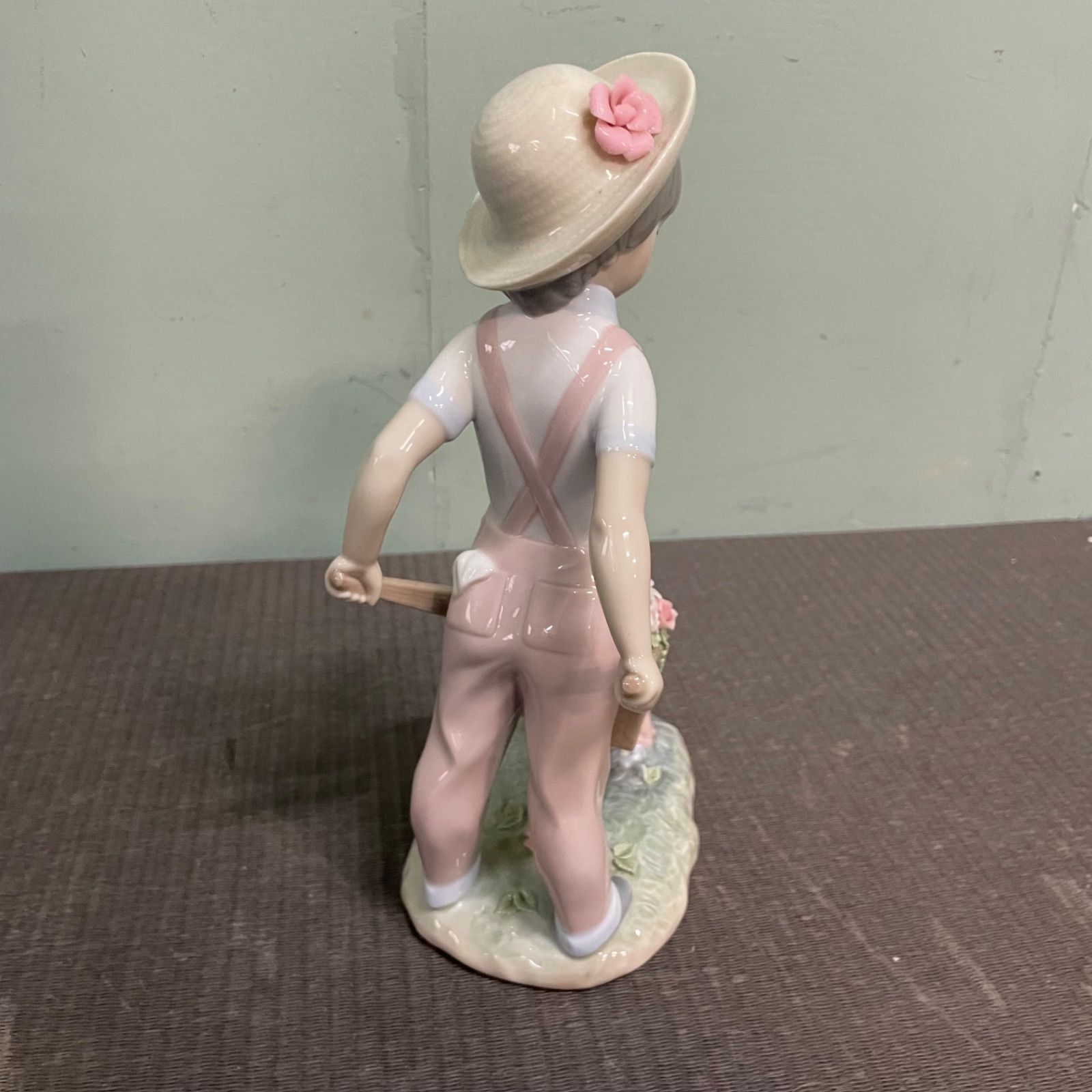 ♭ LLADRO リヤドロ 『 花車を押す少年 』 置物 陶器人形 傷あり