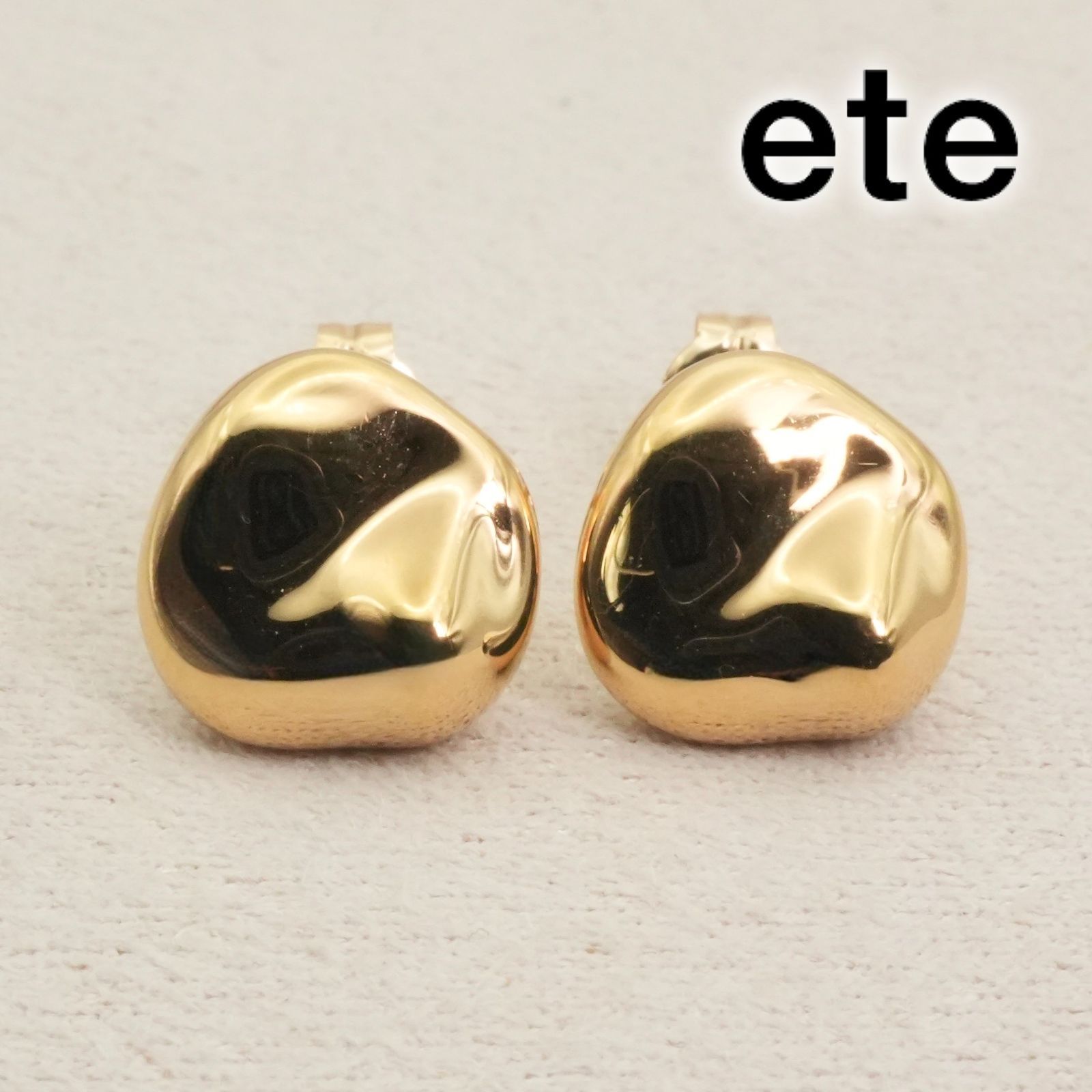 美品 エテビジュー 925×K18 ビーンズ ピアス ゴールド/26-0309 10,360円