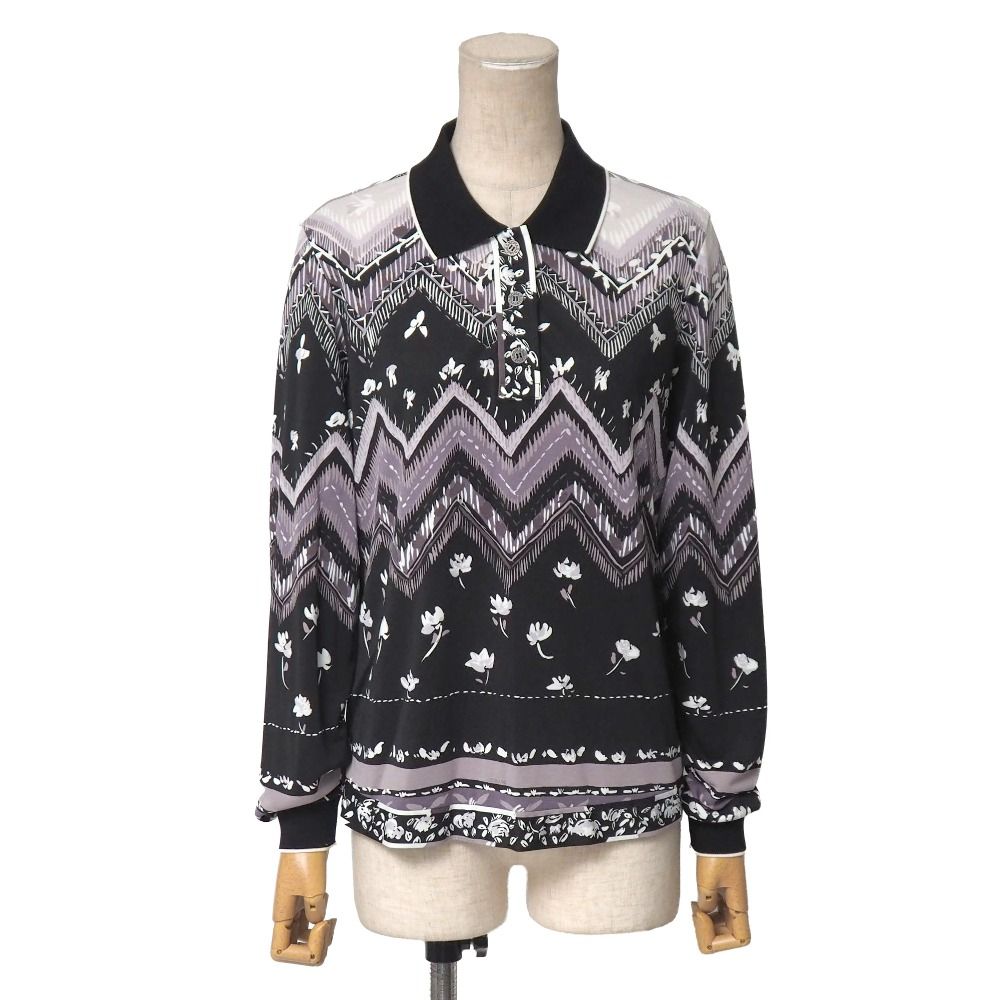 ■美品■LEONARD レオナール ポロシャツ サイズ40 長袖 ブランド古着【中古】20260501/RA9216