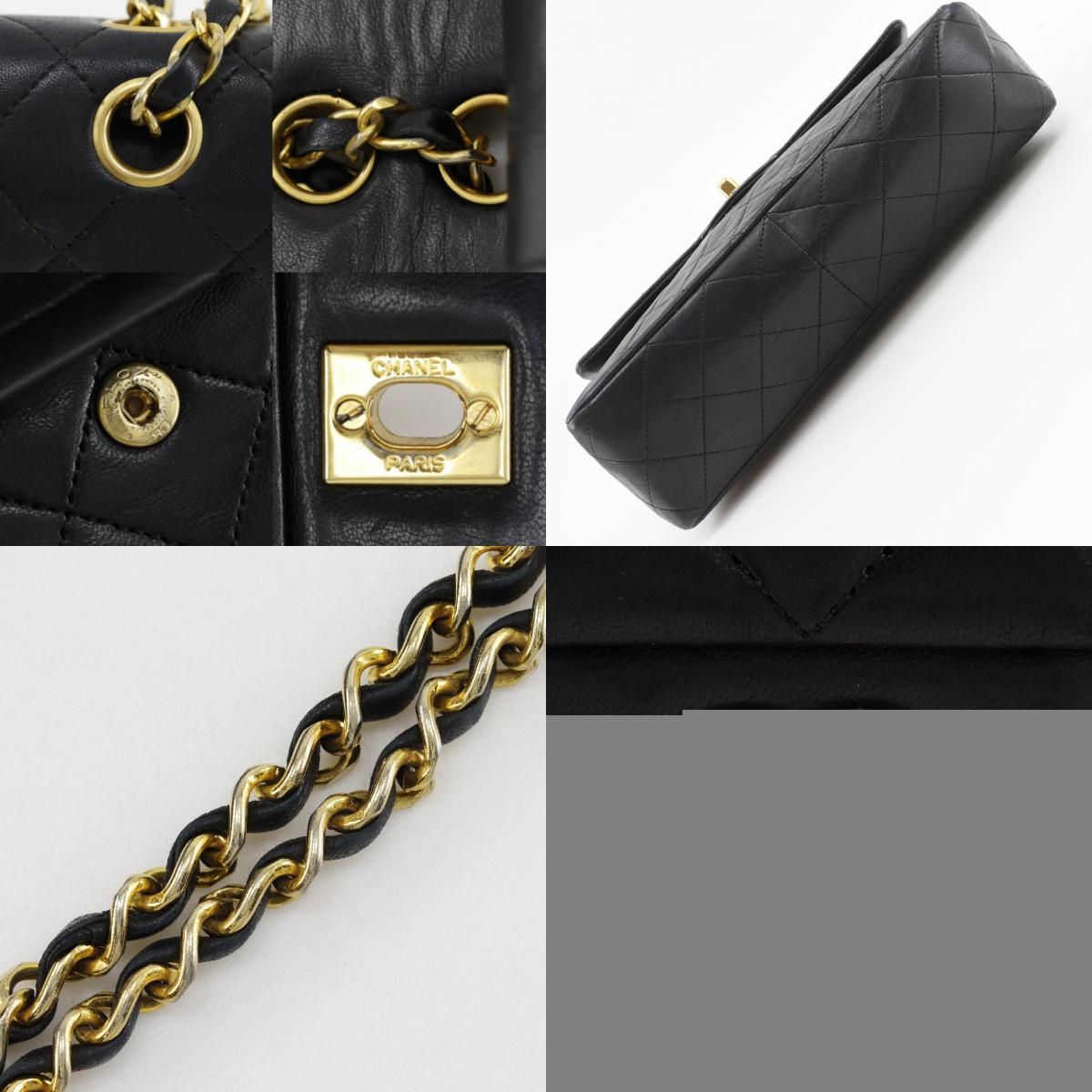 CHANEL】シャネル チェーンショルダー マトラッセ WフラップWチェーン 
