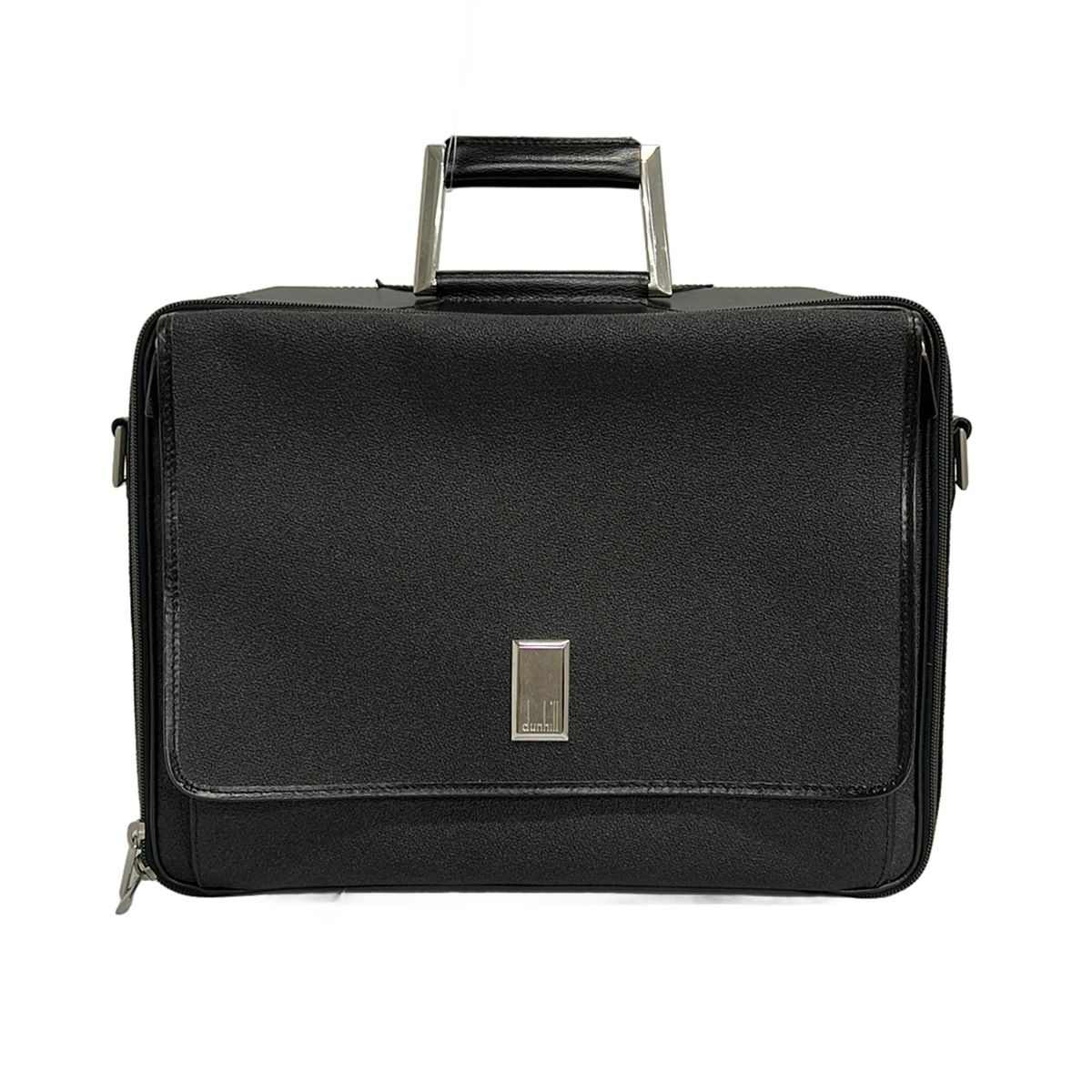 dunhill/ALFREDDUNHILL(ダンヒル) ビジネスバッグ - 黒 ラウンドファスナー/本体ロックなし レザー