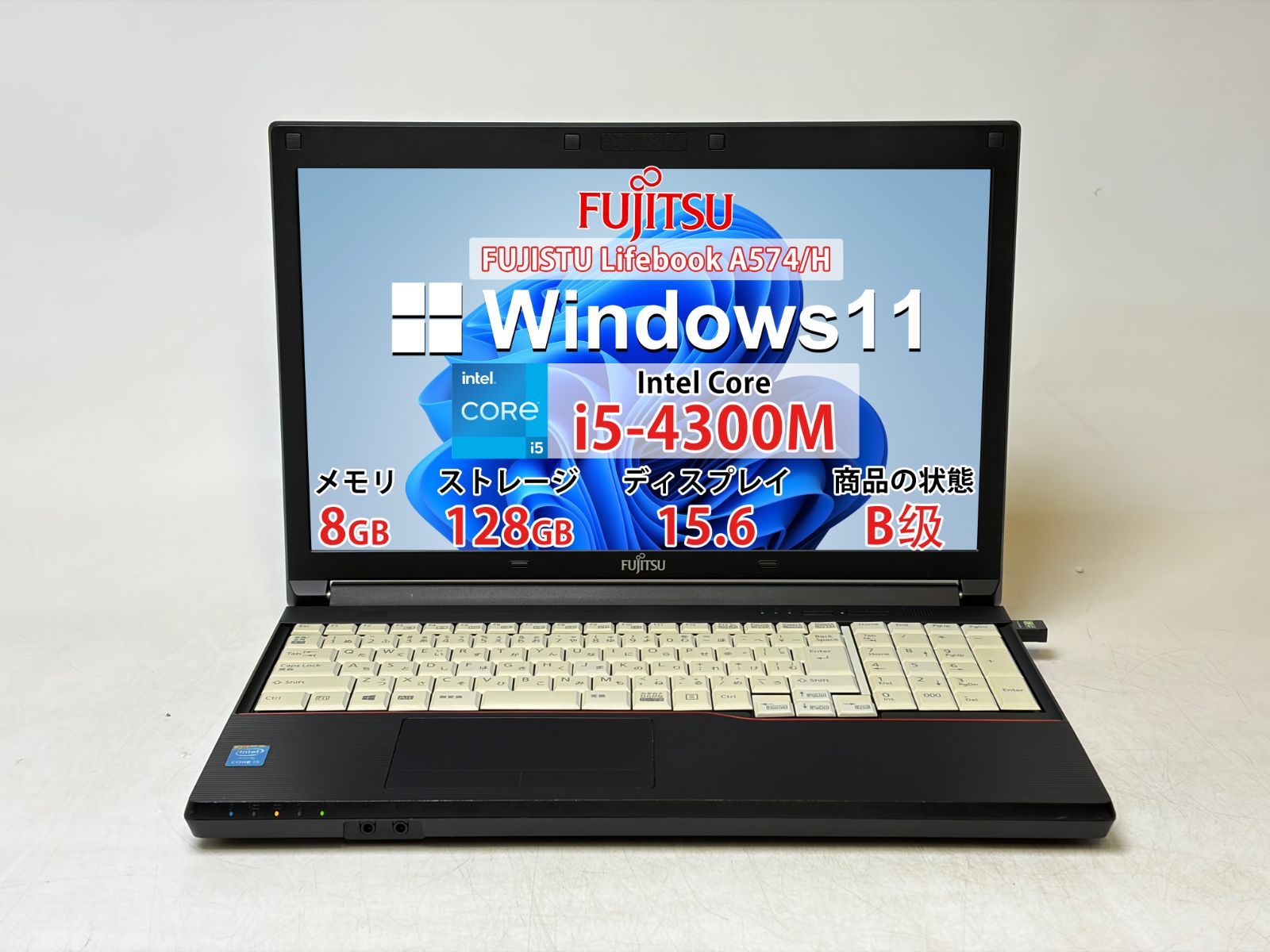 【良品】【7 日保証付き】FUJISTU Lifebook A574/H/Intel Core i5-4300M/8GB /SSD128GB /Windows /Office付き J1444_0076
