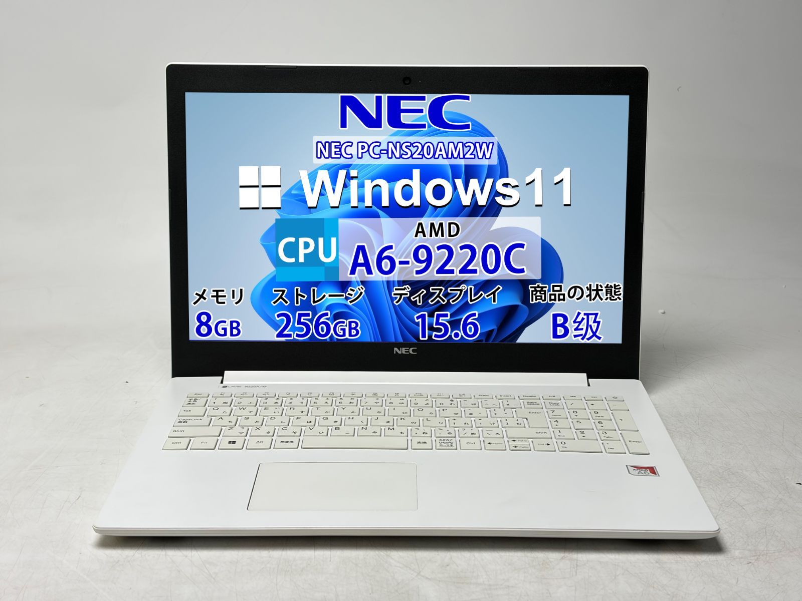【良品】【7 日保証付き】NEC PC-NS20AM2W/AMD A6-9220C/8GB /SSD256GB /Windows /Office付きN2860_933