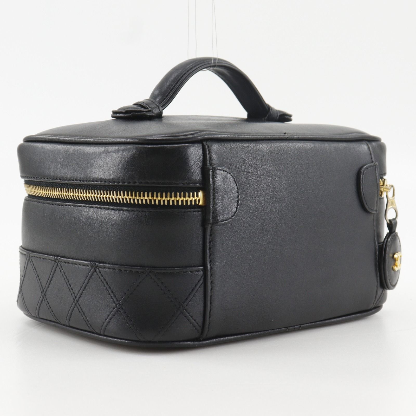 CHANEL】シャネル ビコローレ ポーチ カーフ 黒 レディース バニティ