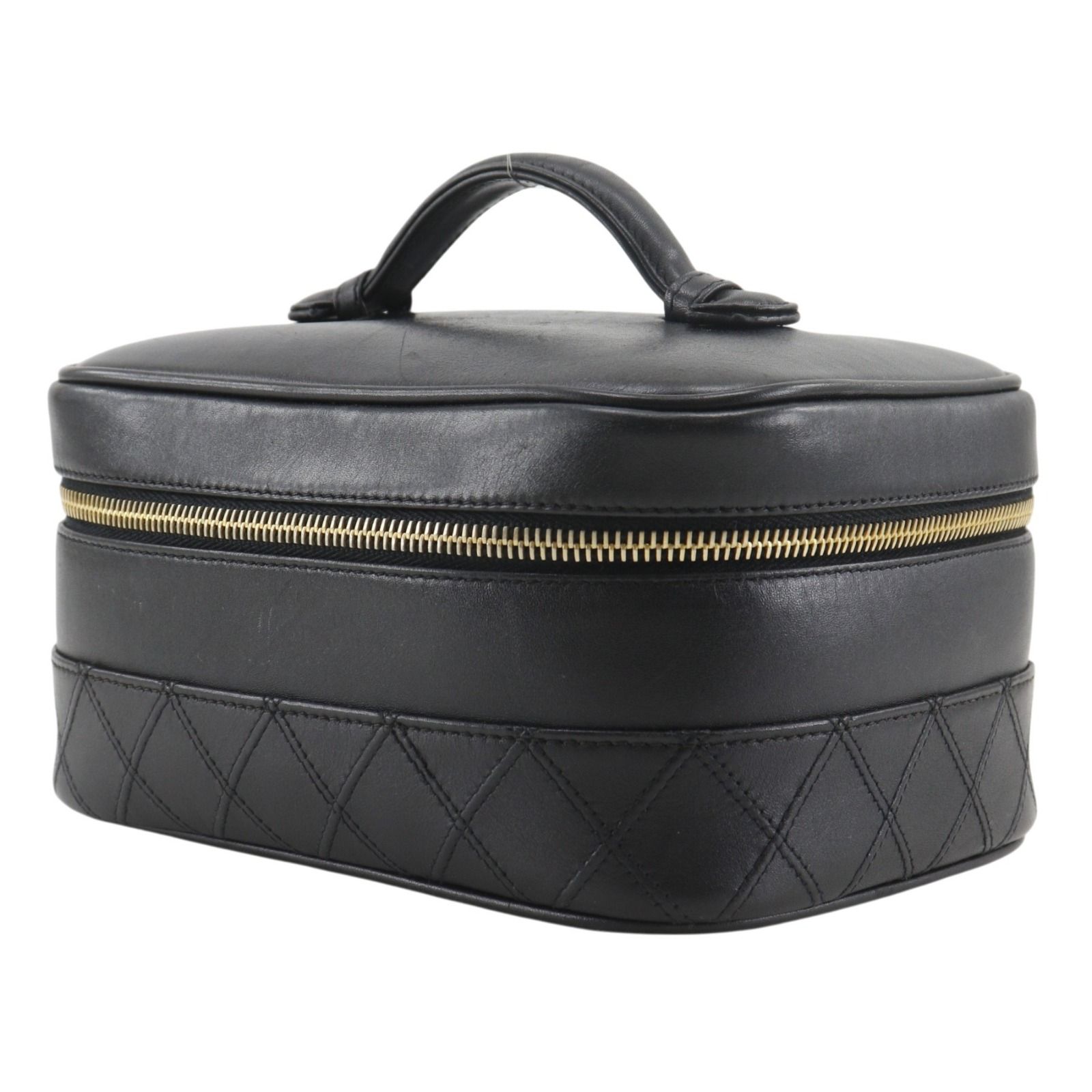 CHANEL】シャネル ビコローレ ポーチ カーフ 黒 レディース バニティ