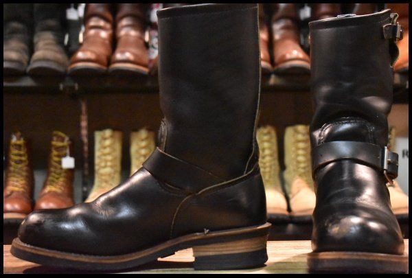 【7D 良品 PT91プリント 94年】レッドウィング 2268 エンジニア ブラッククローム スチールトゥ プルオン ブーツ redwing HOPESMORE【GD445】