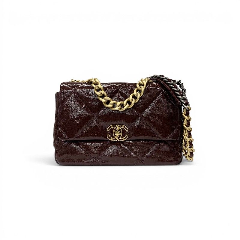 シャネル CHANEL CHANEL19 バッグ ショルダーバッグ ボルドー ゴールド 