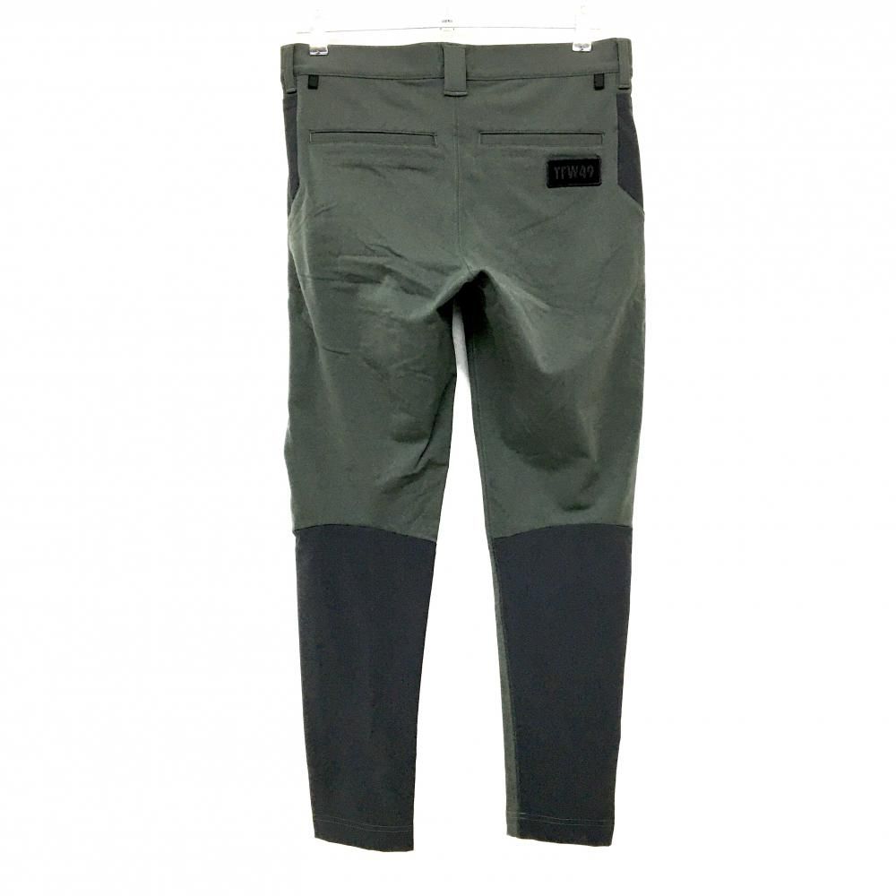 【超美品】TFW49 ストレッチパンツ カーキ系×ダークグレー 裏微起毛 無地 メンズ S ゴルフウェア TFW49 超美品】TFW49 ストレッチパンツ カーキ系×ダークグレー 裏微起毛 無地