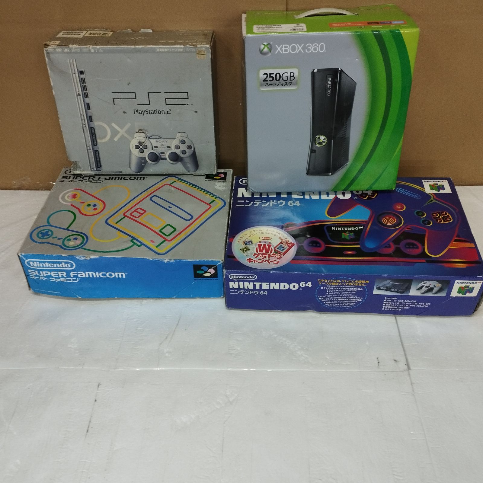 【ジャンク】据え置き型ゲーム機12台（薄型PS2×2、SFC×6、N64×4） ジャンク】据え置き型ゲーム機12台（薄型PS2×2、SFC×6、N64×4） 【公式