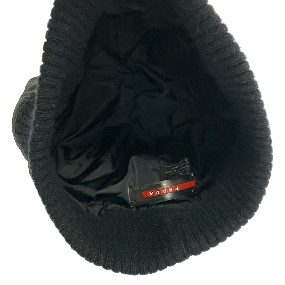 PRADA SPORT(プラダスポーツ) ニット帽 XXL美品 - 黒 ウール、カシミヤ PRADA SPORT(プラダスポーツ) ニット帽 XXL美品 - 黒 ウール、カシミヤ