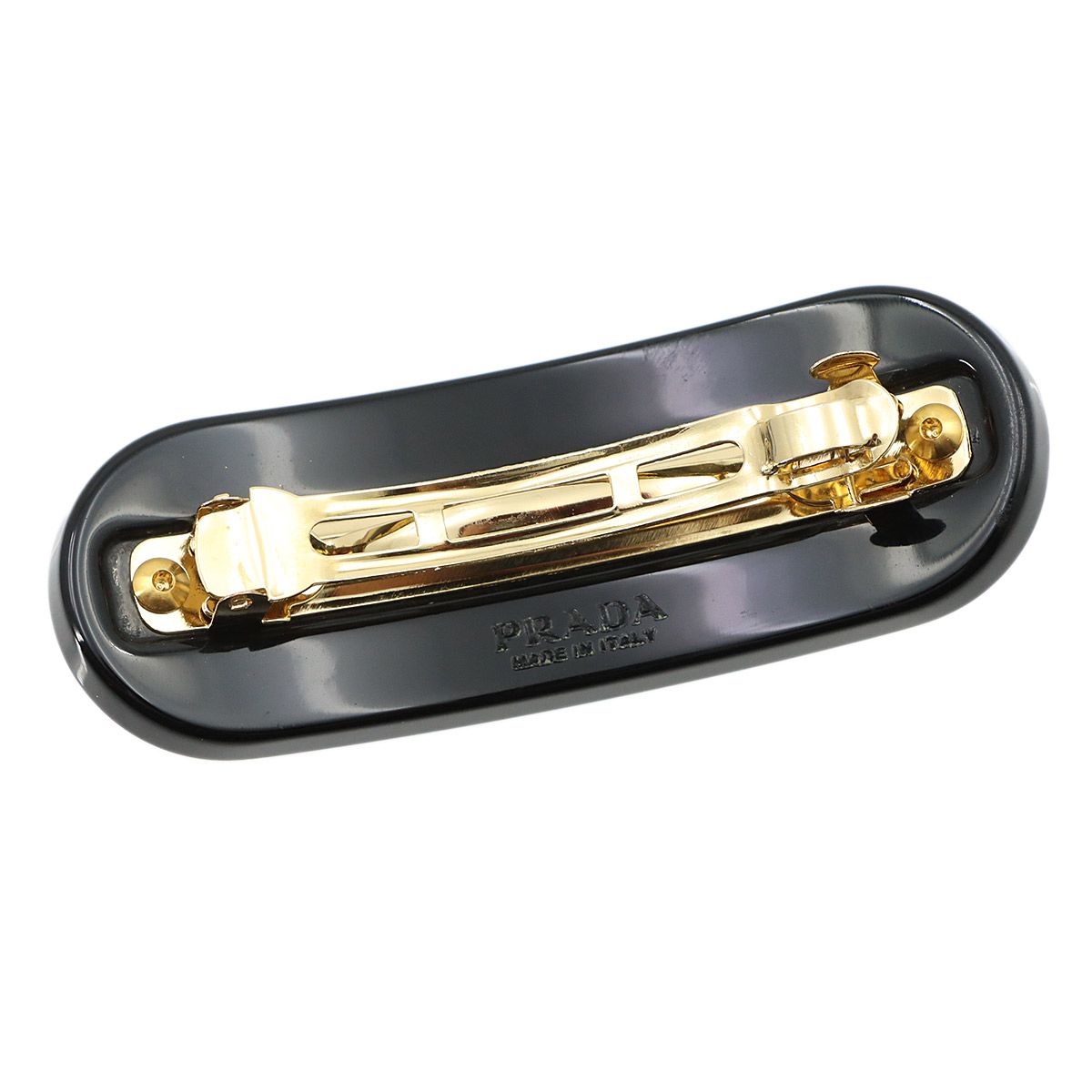 PRADA ブラック ヘアクリップ　バレッタ 新品同様 プラダ PRADA プレックス バレッタ ヘアクリップ ブラック