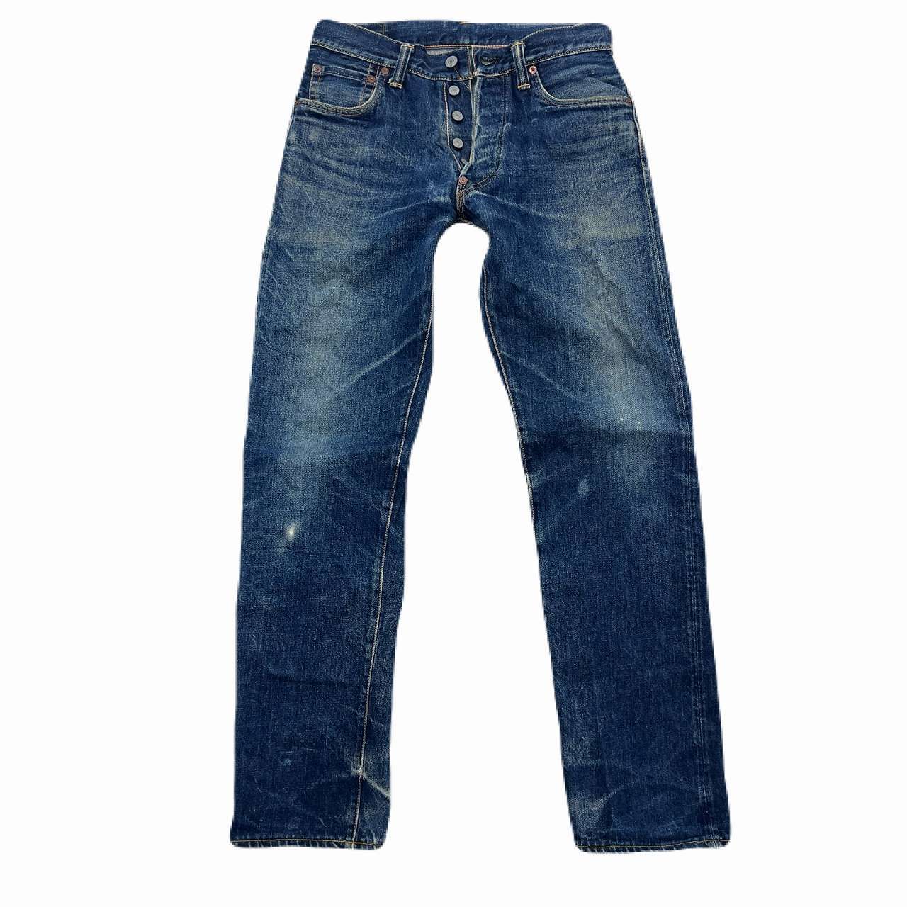 エヴィス YAMANE デニムパンツ メンズ W30程度 ストレート インディゴ セルビッジ 赤耳 ボタンフライ カモメステッチ 山根英彦 日本製 希少 エヴィス YAMANE デニムパンツ メンズ W30程度 ストレート インディゴ