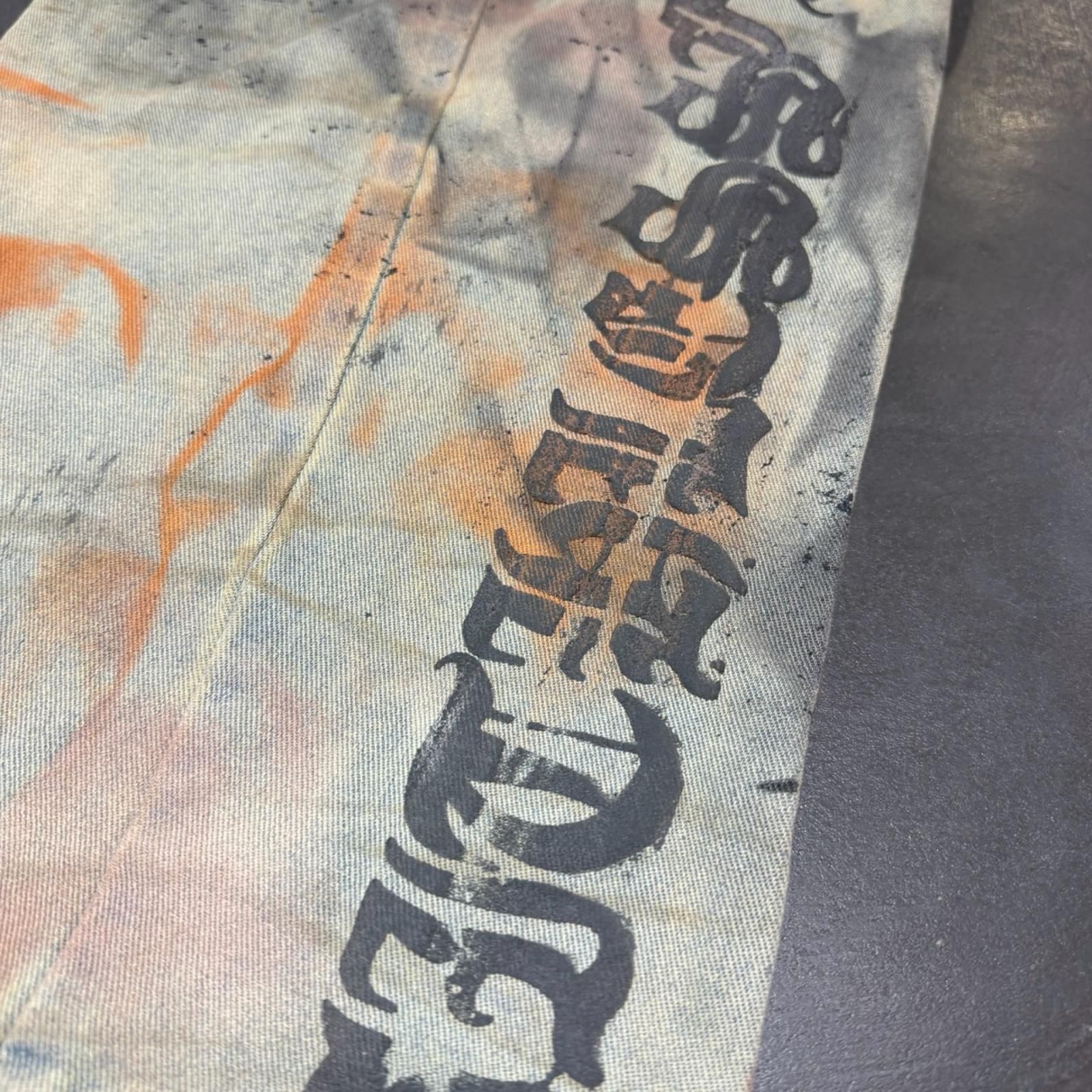 VANDAL FAITHLESS ORDER ハンドスプレー刺繍バギーデニムパンツ デニム 