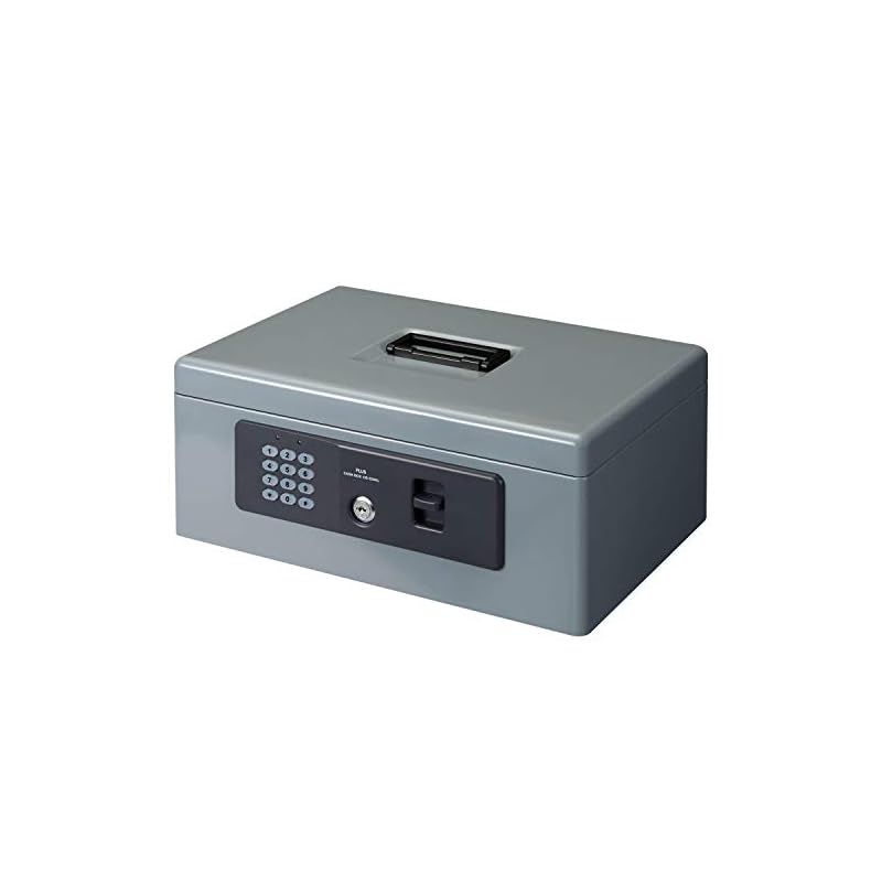 プラス 金庫 電子ロック 手提金庫 Mサイズ グレー CB-020HL 13-101 1 16,797円