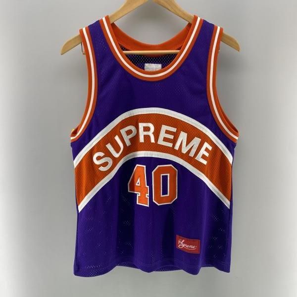 中古】Supreme 17SS Curve Basketball Jersey パープル×オレンジ S