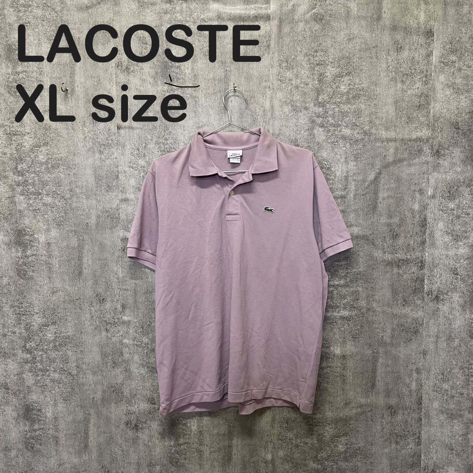 Y-704】LACOSTE ラコステ ポロシャツ ピンク ビッグサイズ 7 XL相当