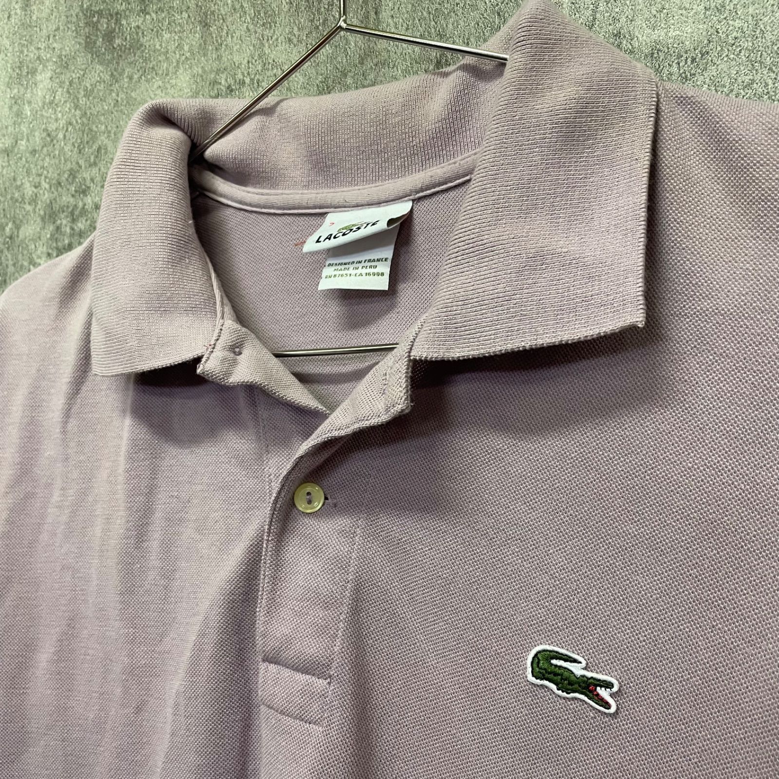 Y-704】LACOSTE ラコステ ポロシャツ ピンク ビッグサイズ 7 XL相当