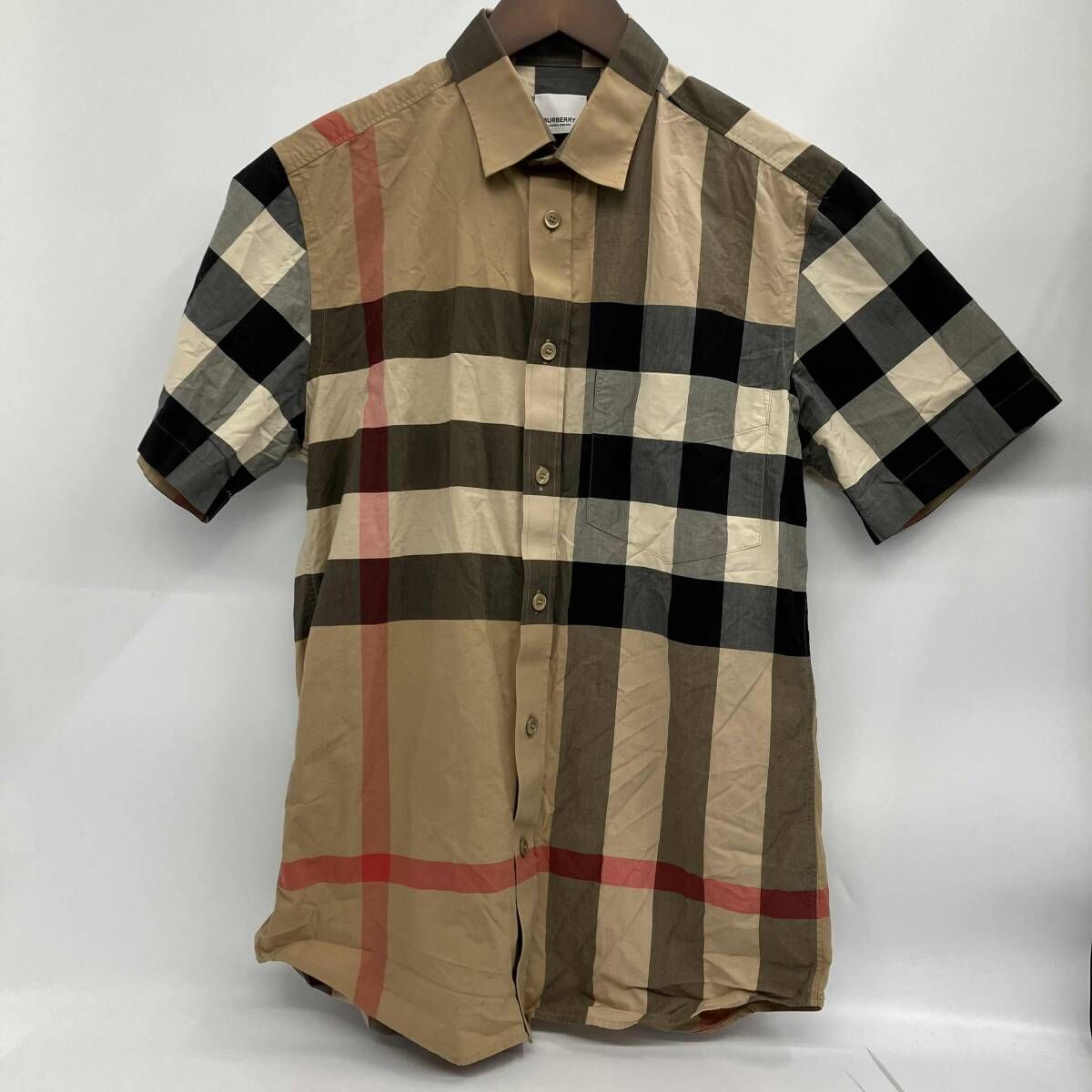 BURBERRY/バーバリー／半袖シャツ/8017322／メガチェック／若干ヨゴレ 