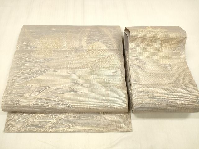 平和屋着物＊夏物　つけ帯　草花文　金糸　正絹　逸品　DABE6147cm