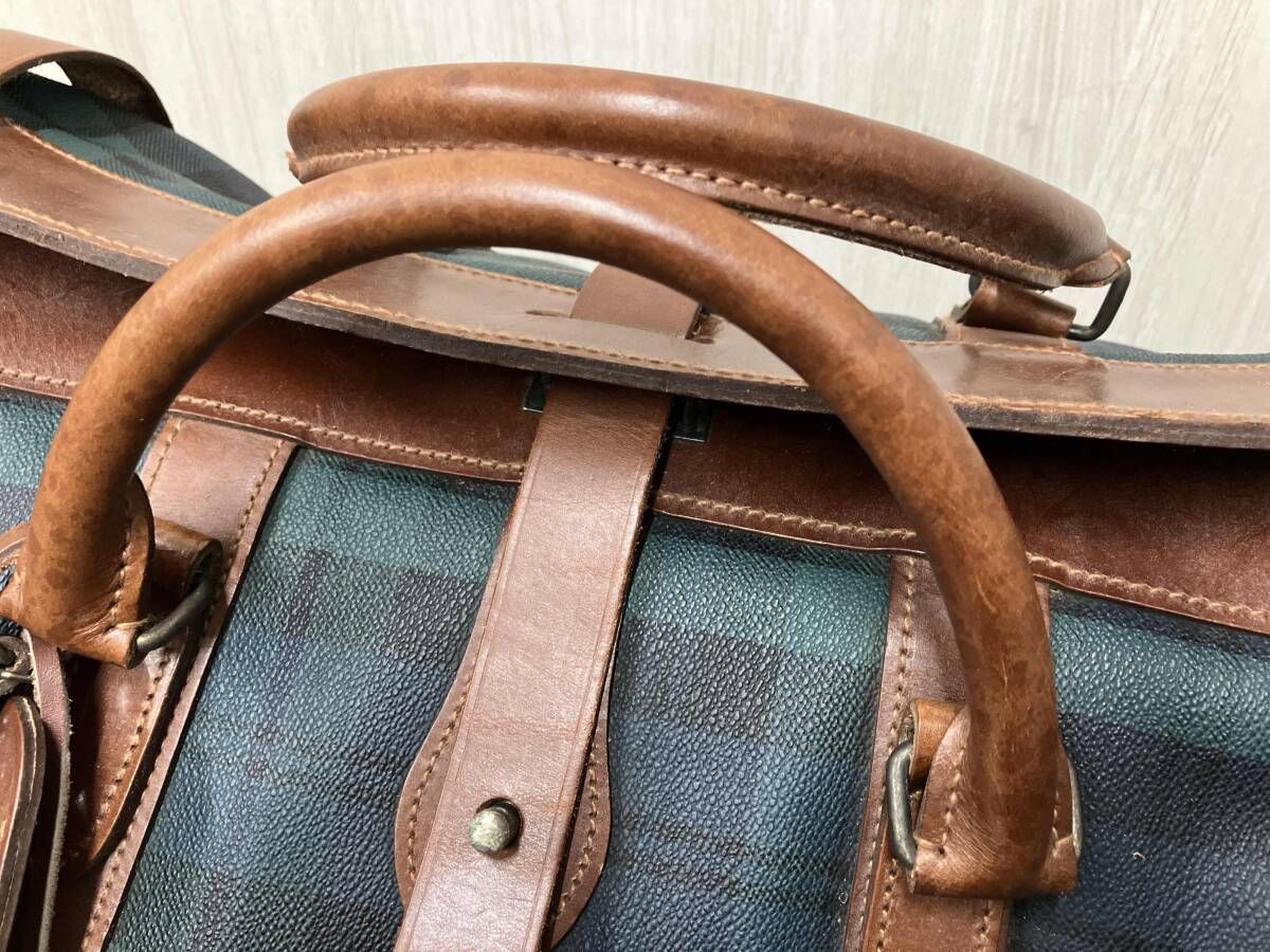 ポロ ラルフローレン　ボストンバッグ　チャーム　ブラシ　POLO 　チェック ポロラルフローレン ミニボストンバッグ チェック柄 ブラシ チャーム