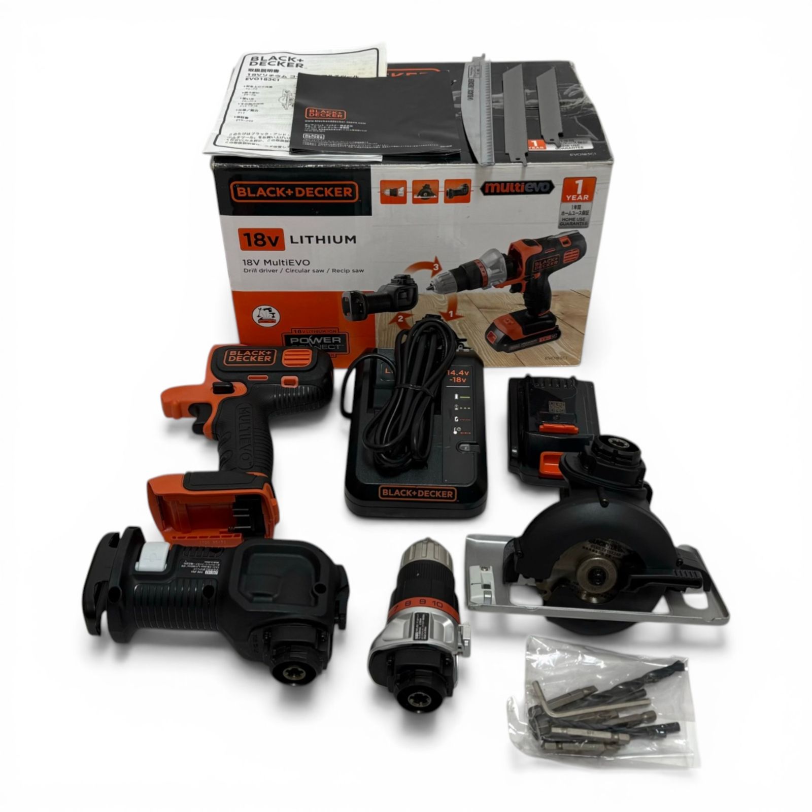 ◆ ブラックアンドデッカー BLACK+DECKER マルチツール EVO183C1 18V 2.0Ah 3種ヘッド付 1400-3849