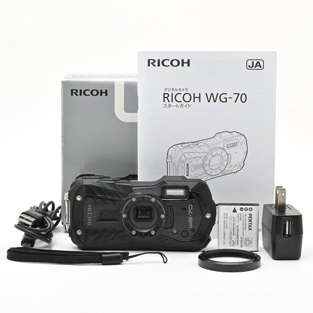 良品＞ RICOH WG-70 ブラック｜本格防水デジタルカメラ｜動作良好