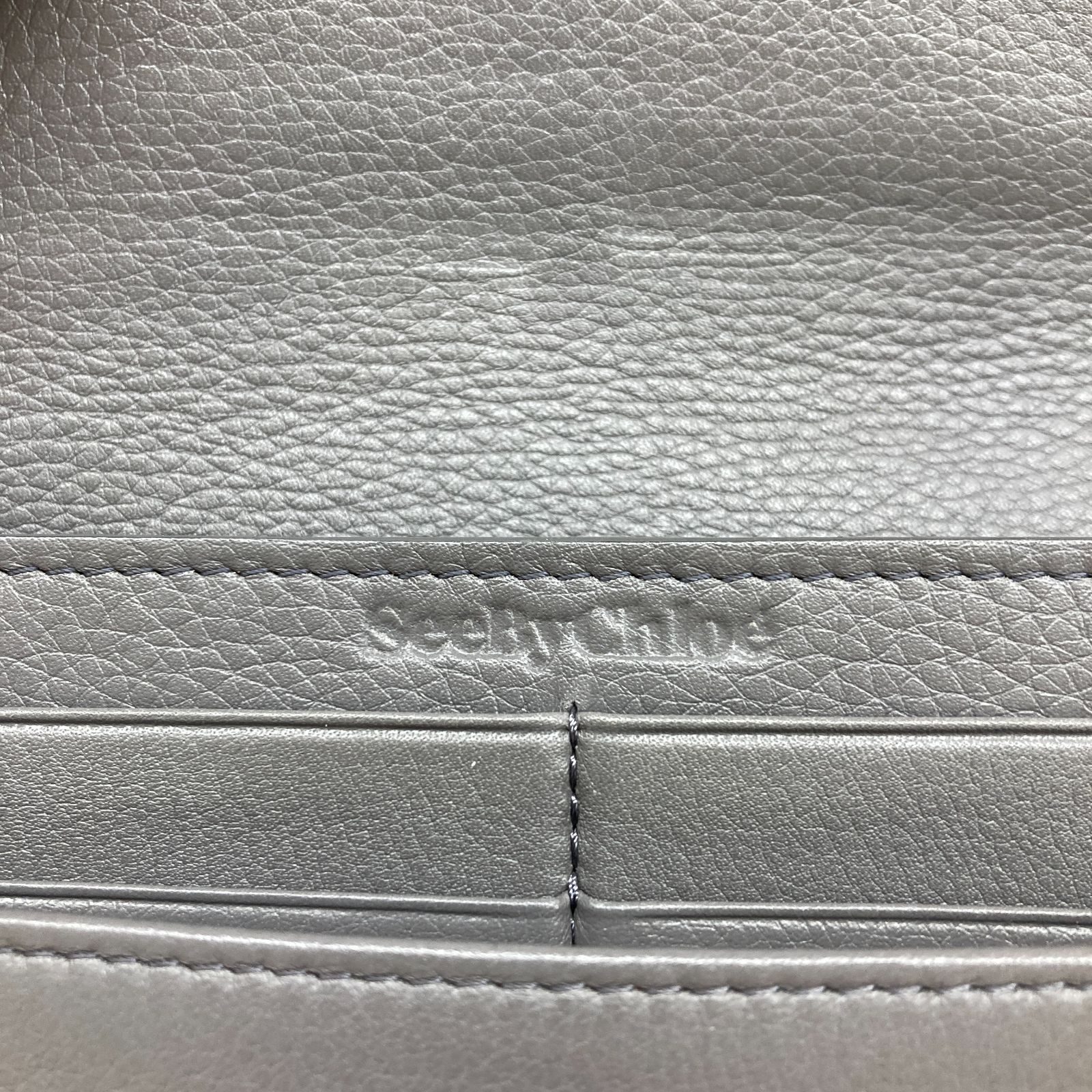 シーバイクロエ 長財布 レザー グレー See By Chloe フラップ