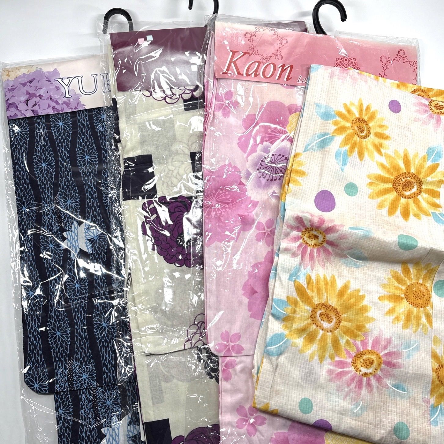 浴衣 未使用品 4枚 綿 着物まとめ売り【5009】同梱購入歓迎 リメイク用