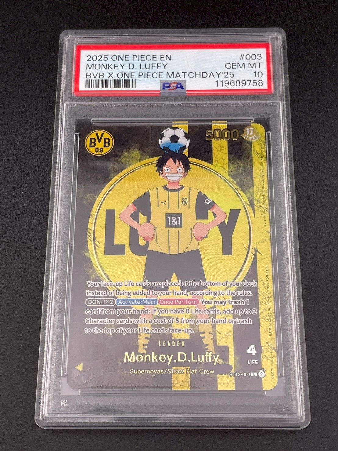 鑑定品】 PSA10 モンキー・D・ルフィ L ST13-003 英語版