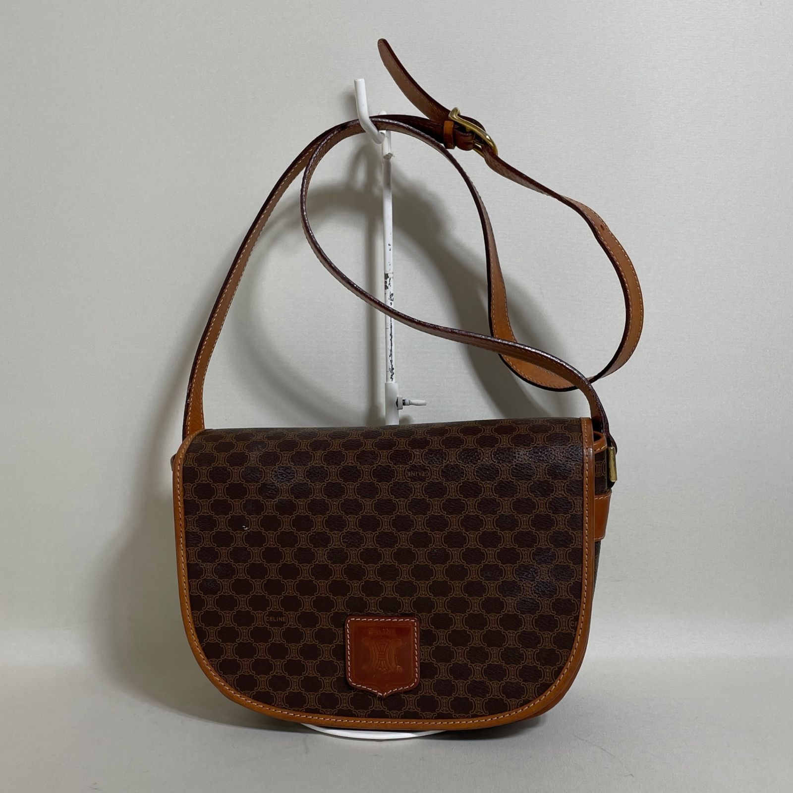 2506-79｜セリーヌ ショルダーバッグ ブラウン マカダム柄 トリオンフ CELINE - 2506-79｜セリーヌ ショルダーバッグ ブラウン マカダム柄
