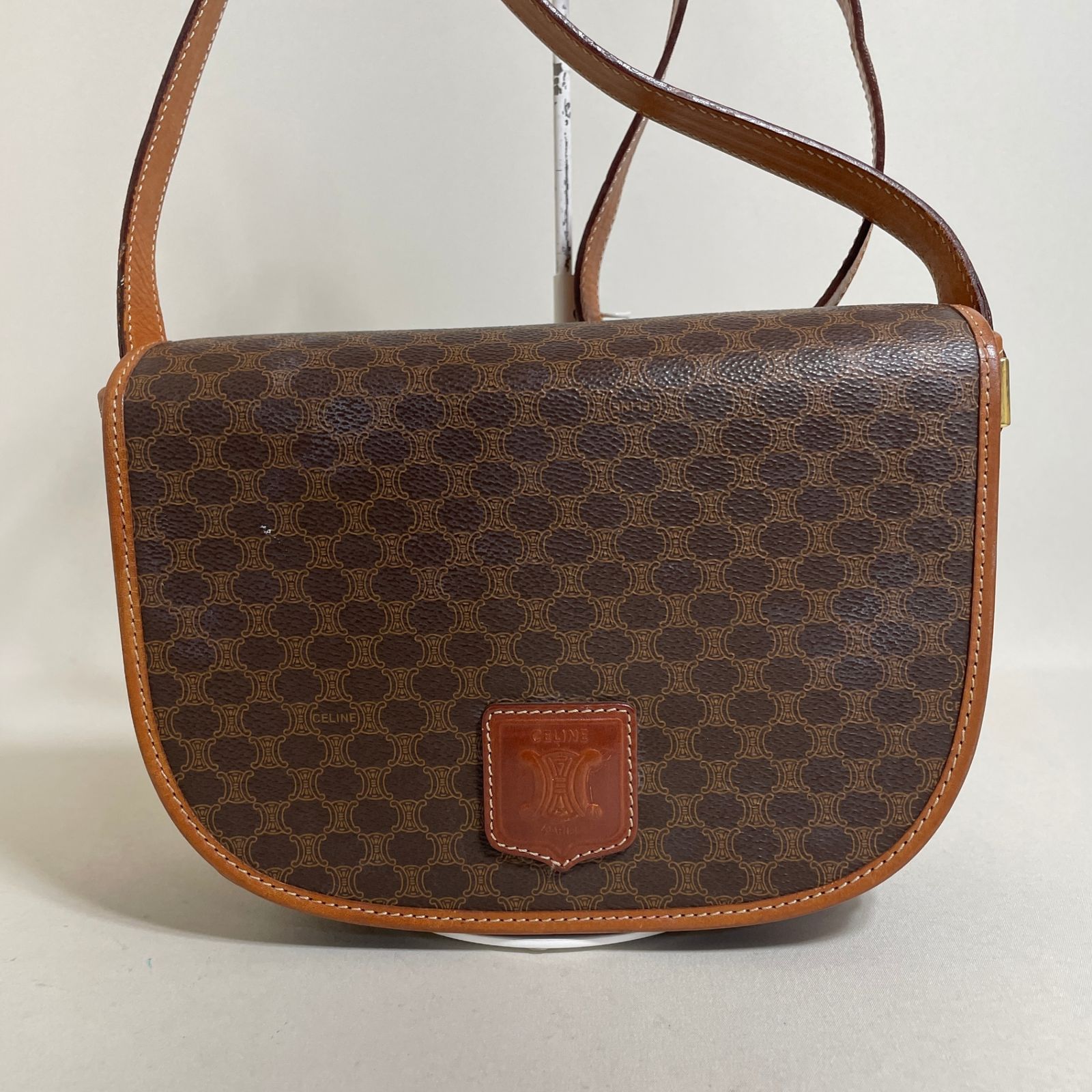 2604-33｜セリーヌ ショルダーバッグ ブラウン マカダム柄 トリオンフ CELINE - 2604-33｜セリーヌ ショルダーバッグ ブラウン マカダム柄