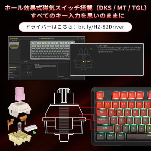 ゲーミングキーボード 磁気スイッチ ラピッドトリガー対応 0.1?4.0mm