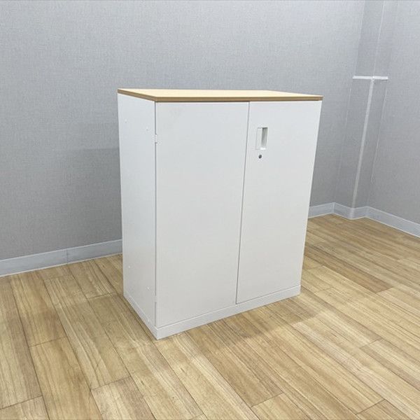 両開き書庫 エスキャビネット 天板付 書類収納 スチールキャビネット オフィス収納 イトーキ ホワイト