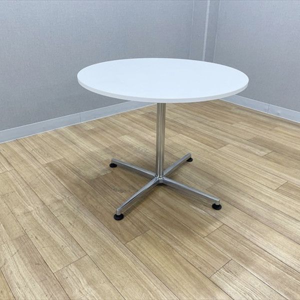 丸テーブル コンシール ラウンドテーブル カフェテーブル W900 D900 オカムラ ホワイト