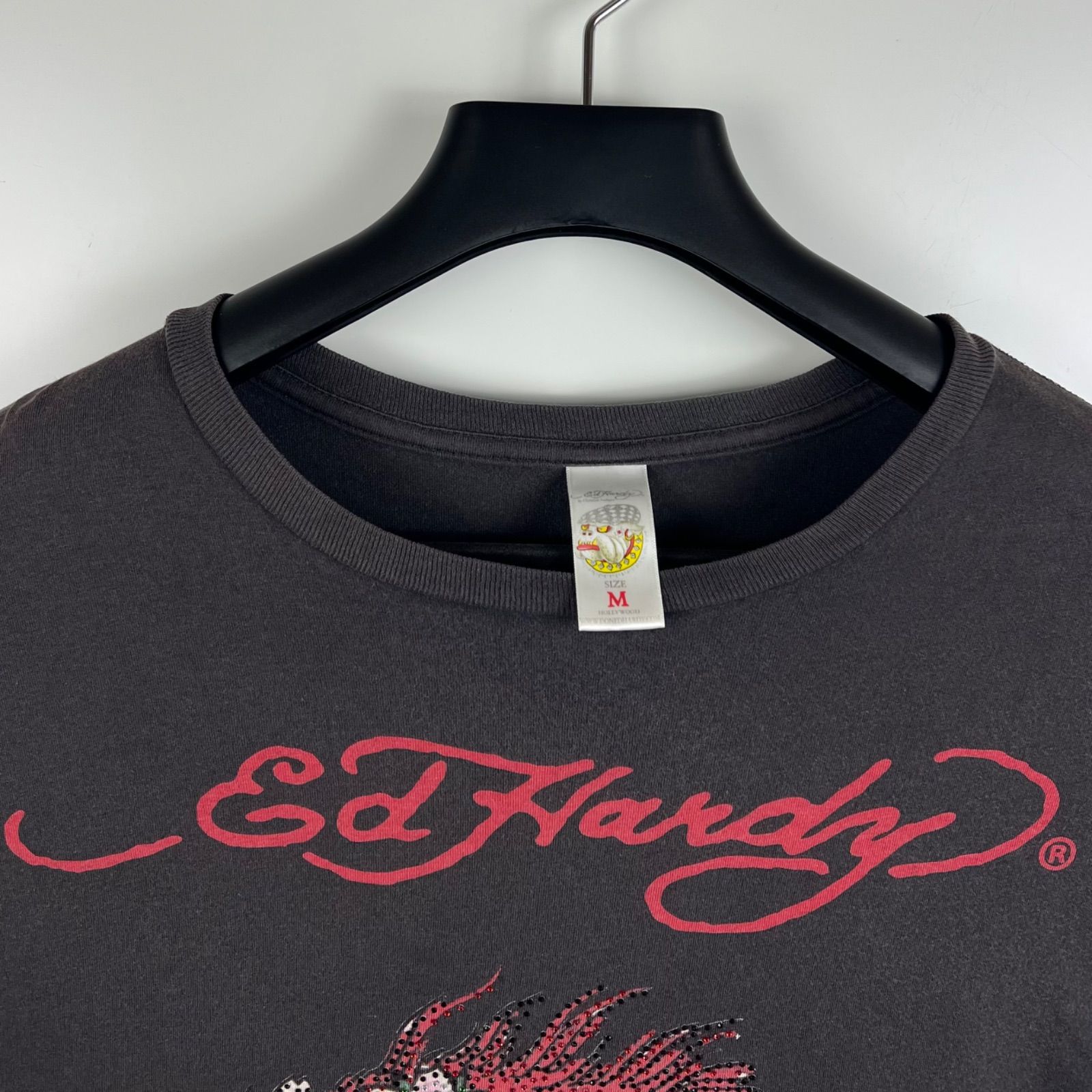 Ed Hardy 00s y2k archive skull girl stone Tee M エドハーディー