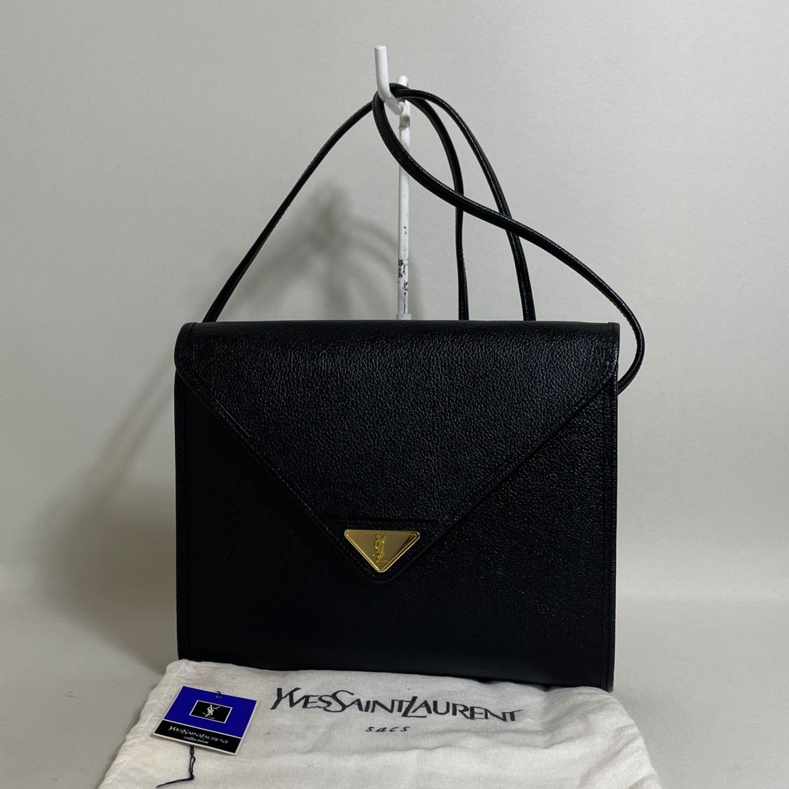 2604-180｜美品｜イヴサンローラン ショルダーバッグ レザー ブラック 