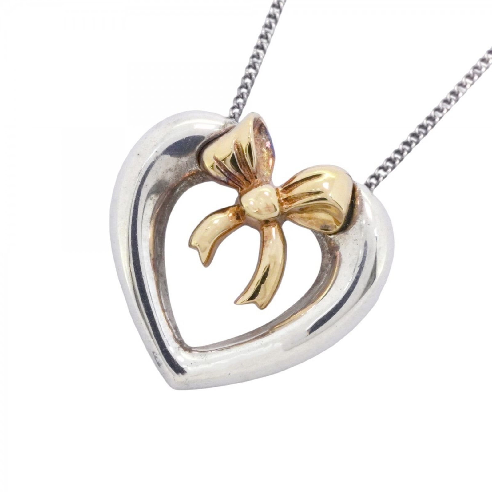 【ジャングルジャングル岸和田店】Tiffany　ティファニー　ハート　リボン　ネックレス　925/K18 楽天市場】ティファニー ハートリボン ネックレス シルバー/K18YG