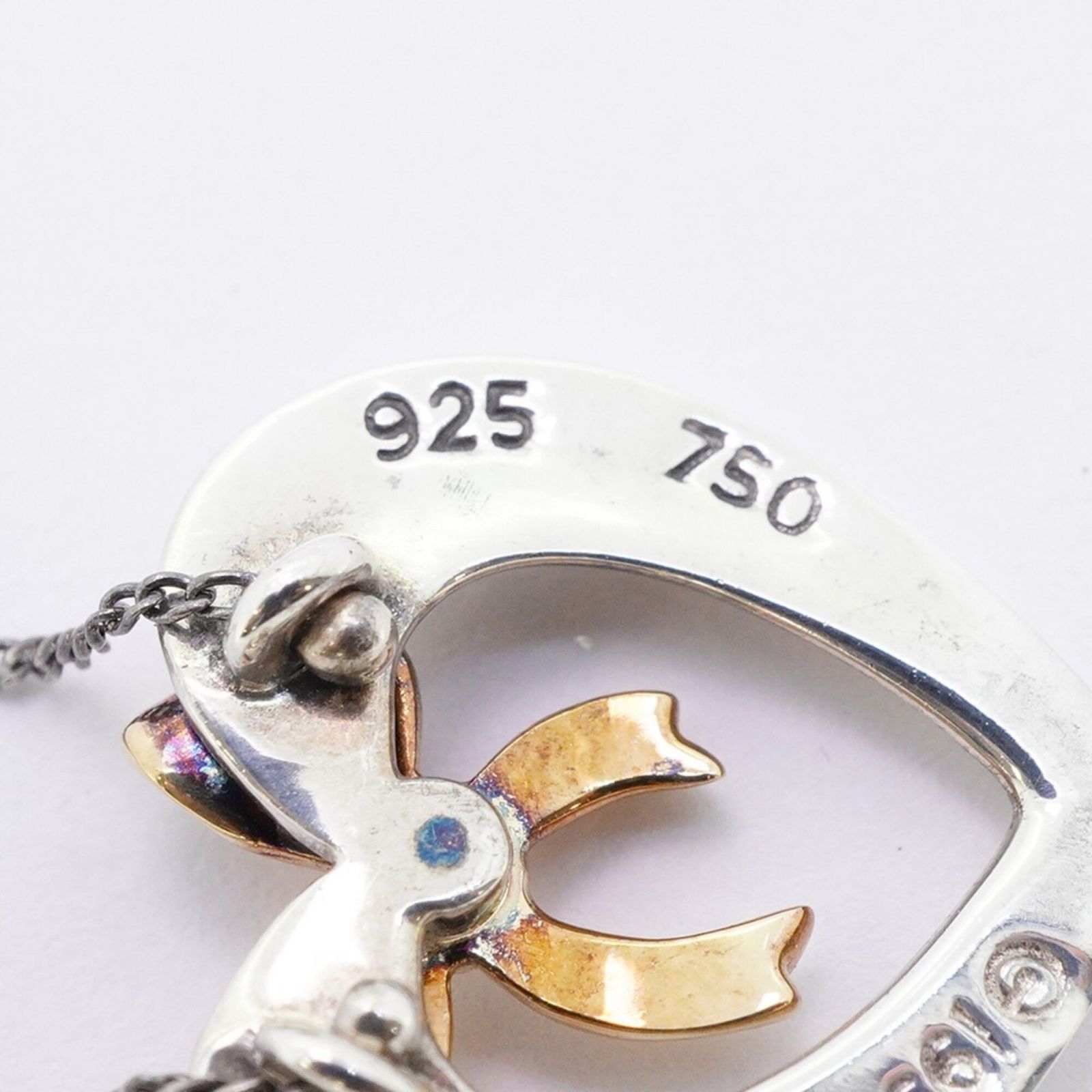 【ジャングルジャングル岸和田店】Tiffany　ティファニー　ハート　リボン　ネックレス　925/K18 楽天市場】ティファニー ハートリボン ネックレス シルバー/K18YG