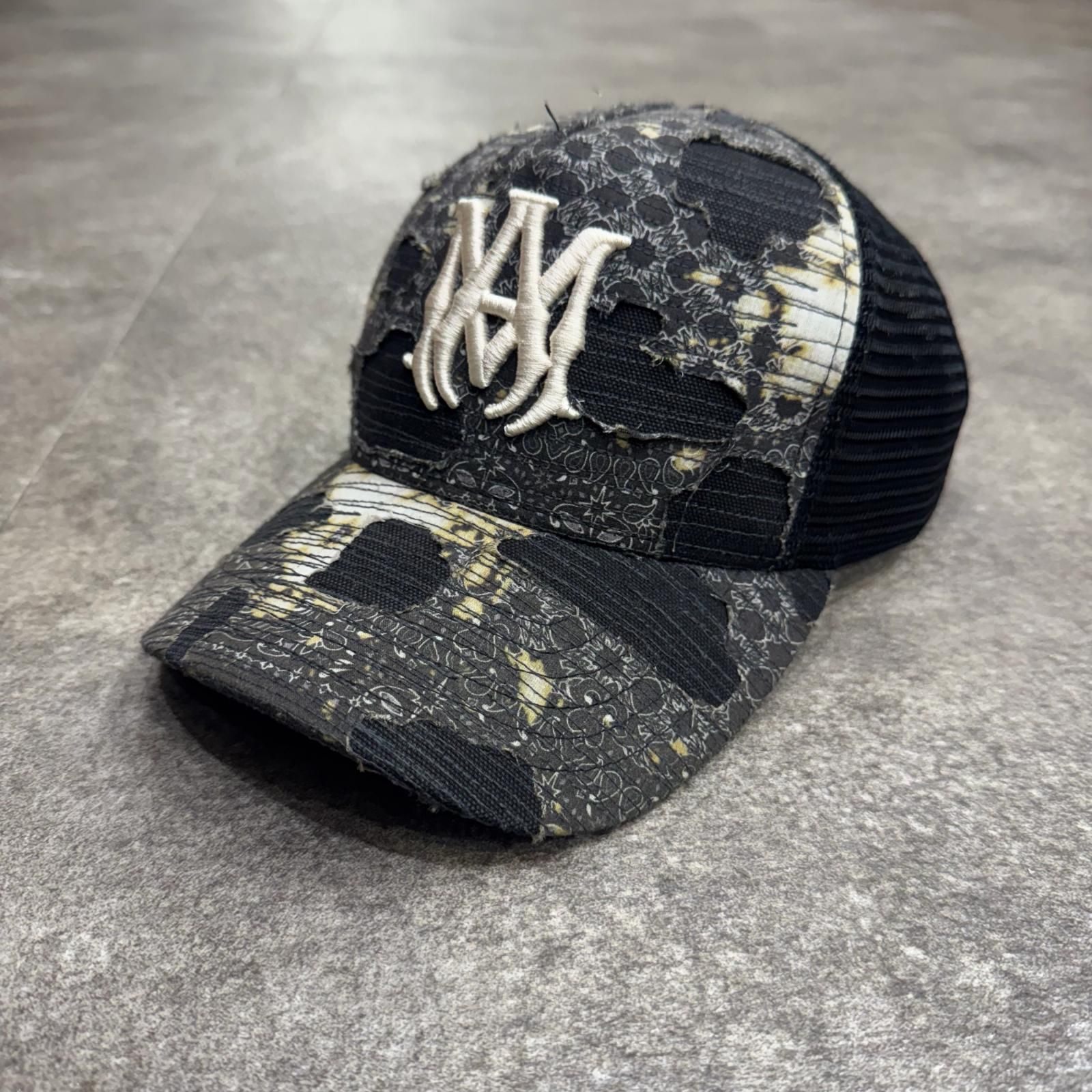 AMIRI 25AW BANDANA REPAIR TRUCKER HAT CAP ロゴ刺繍 バンダナ リペア
