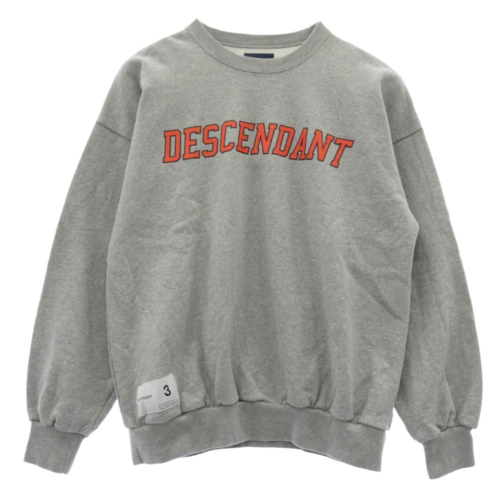 ディセンダント スウェット グレー DESCENDANT ディセンダント 24AW DIRT CREW NECK ロゴ クルーネック