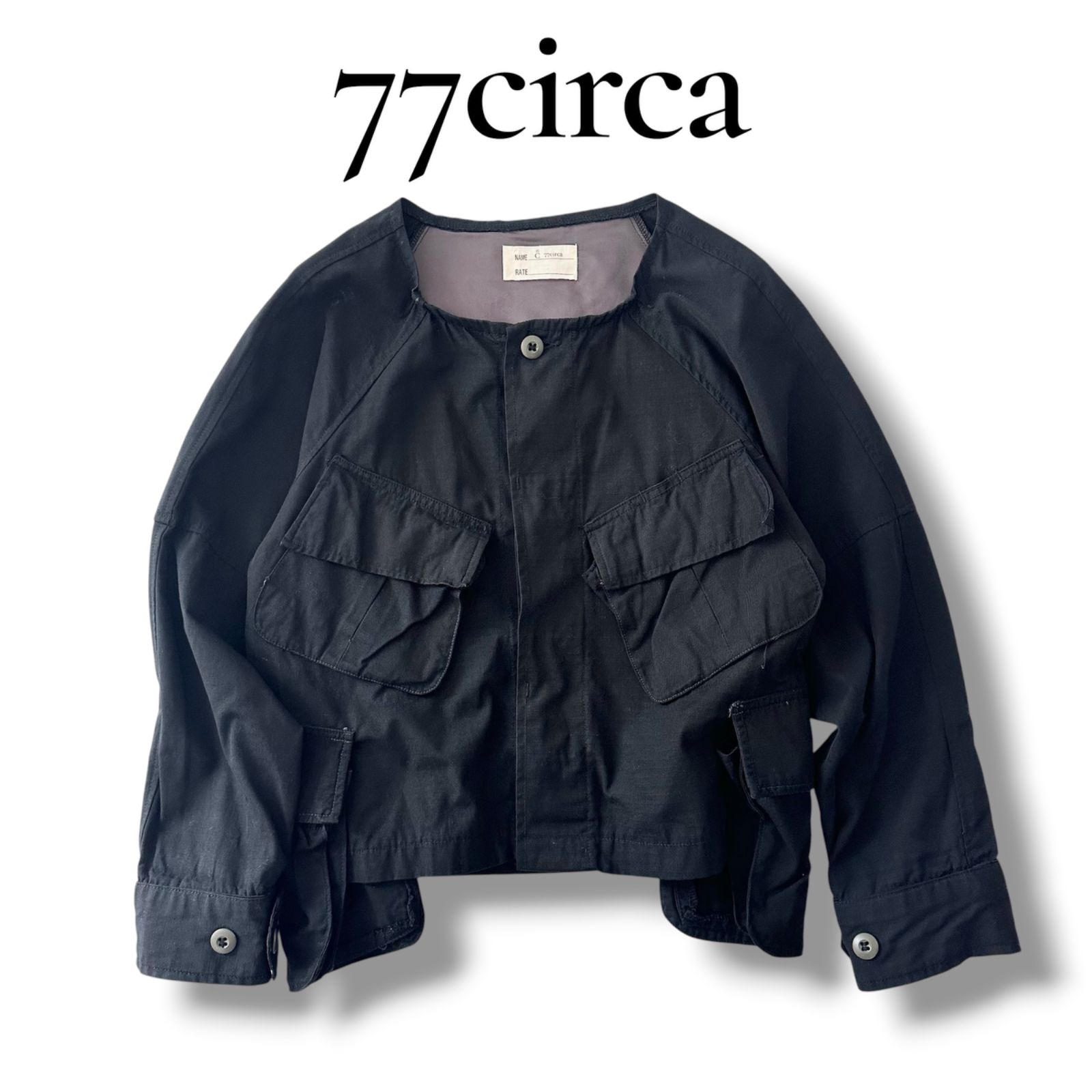 ナナナナサーカ 77circa リメイク フィールドジャケット ブラック フリー アウター 再構築 メンズ レディース ユニセックス Y2K ミリタリー 6A067