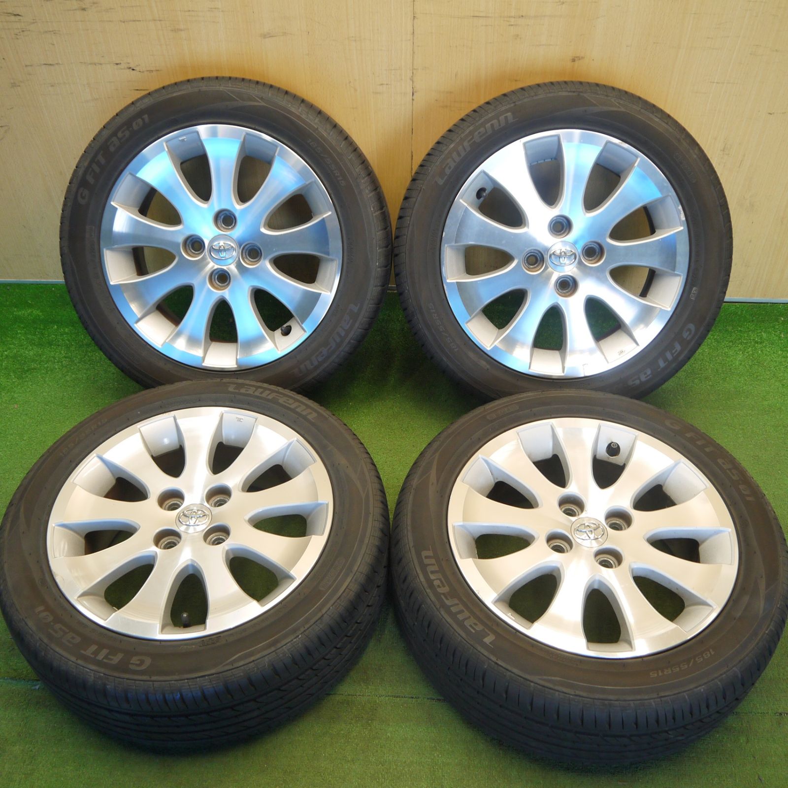 バリ溝！23年！9分☆トヨタ bB 純正 ENKEI 185/55R15 ラウフェン G FIT 