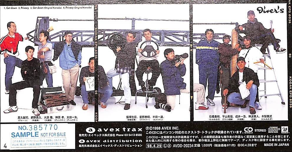3インチCD1枚 / 野猿 (とんねるず・石橋貴明・木梨憲武) / Get down