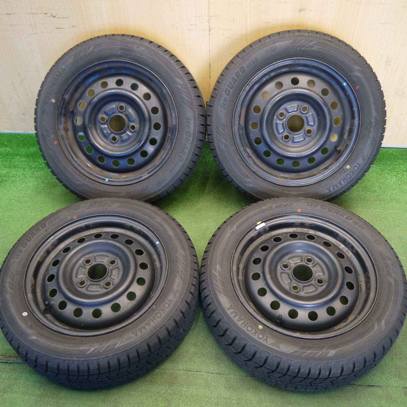 【バリ溝・ナット付】ヨコハマ アイスガード iG60 155/65R14 バリ溝！24年！9.5分以上スタッドレス 155/65R14 ヨコハマ アイス